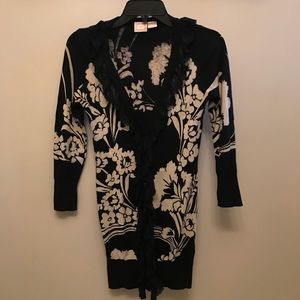 floral long cardigan